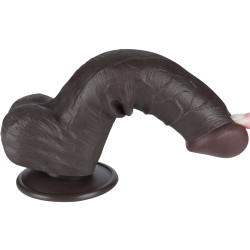 LoveToy SlidingSkin Gode avec Bourses Sliding Skin 15 x 4.5cm Noir